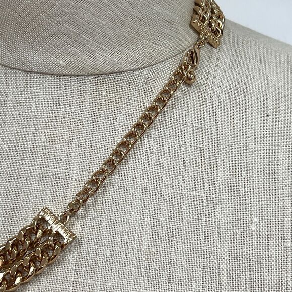 Leopard Jaquar Cat Gold-tone Green Clear Rhinestones Necklace & Earrings NWOT - Picture 6 of 6